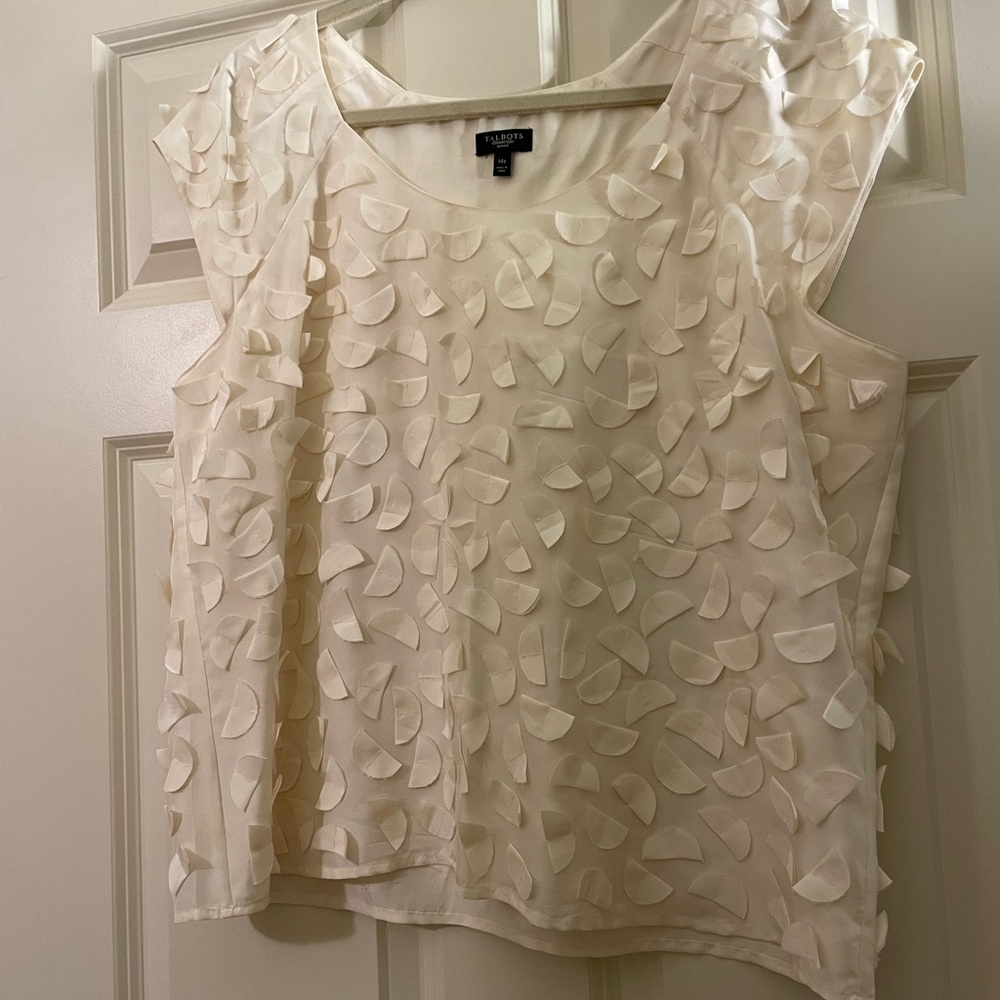 Talbots Ivory Petal-Textured Blouse